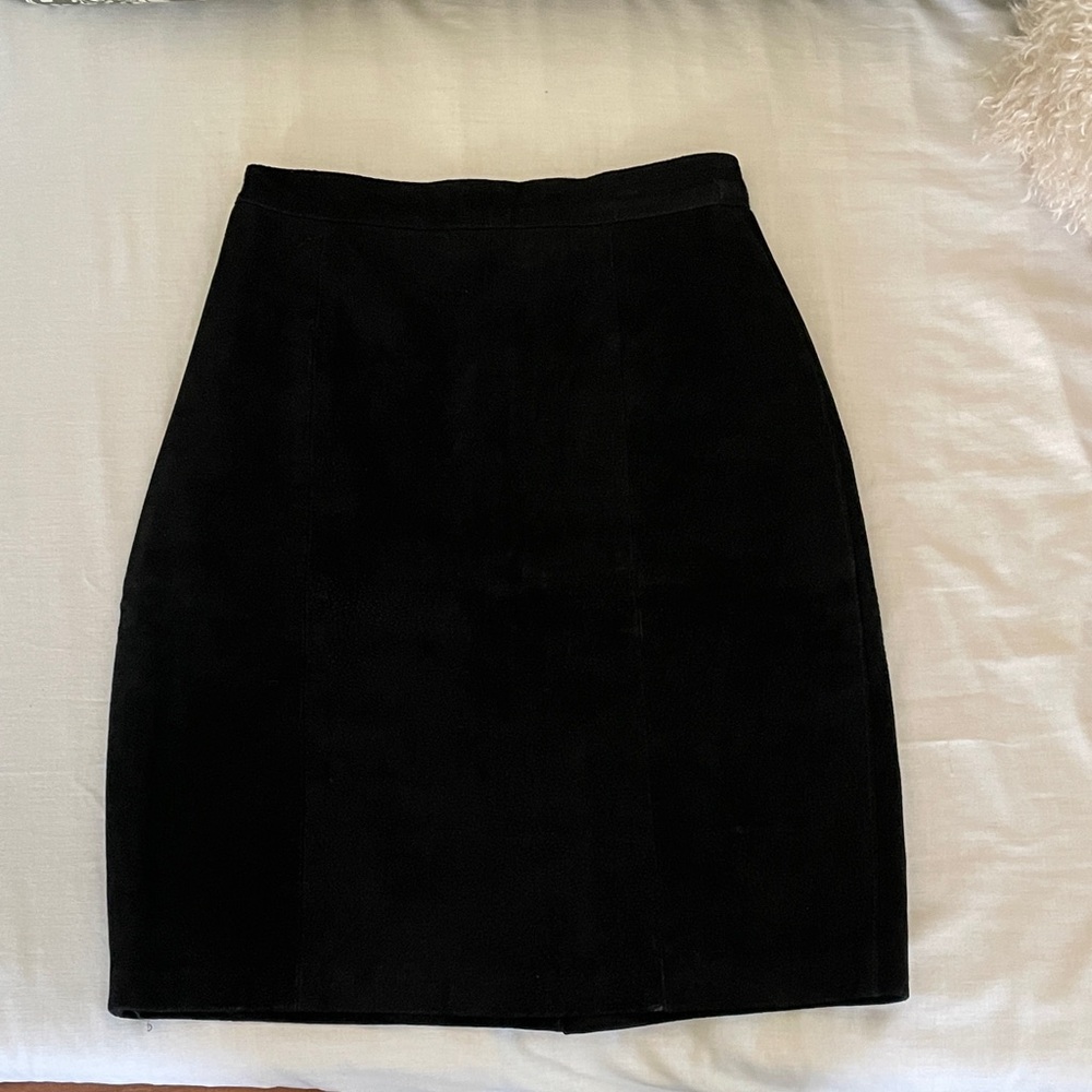 Vintage Black Suede Skirt